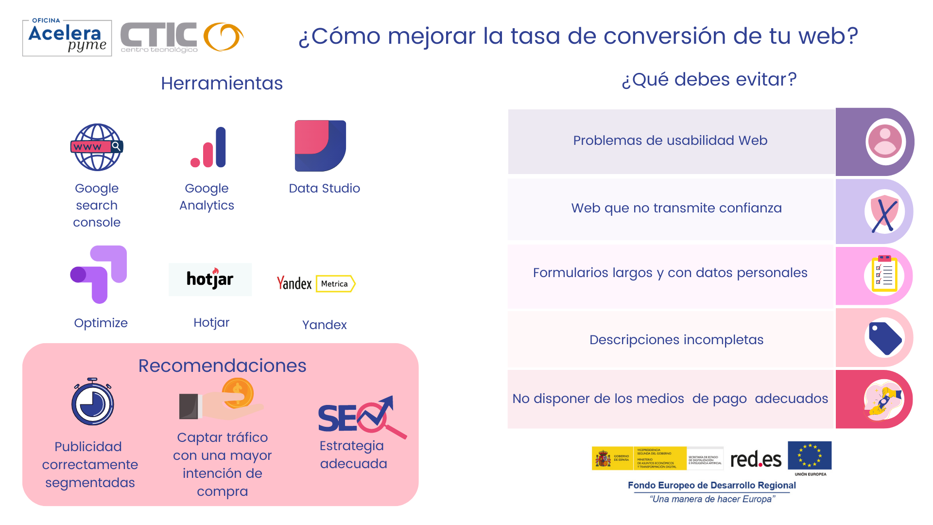 Infografía con consejos para mejorar la tasa de conversión