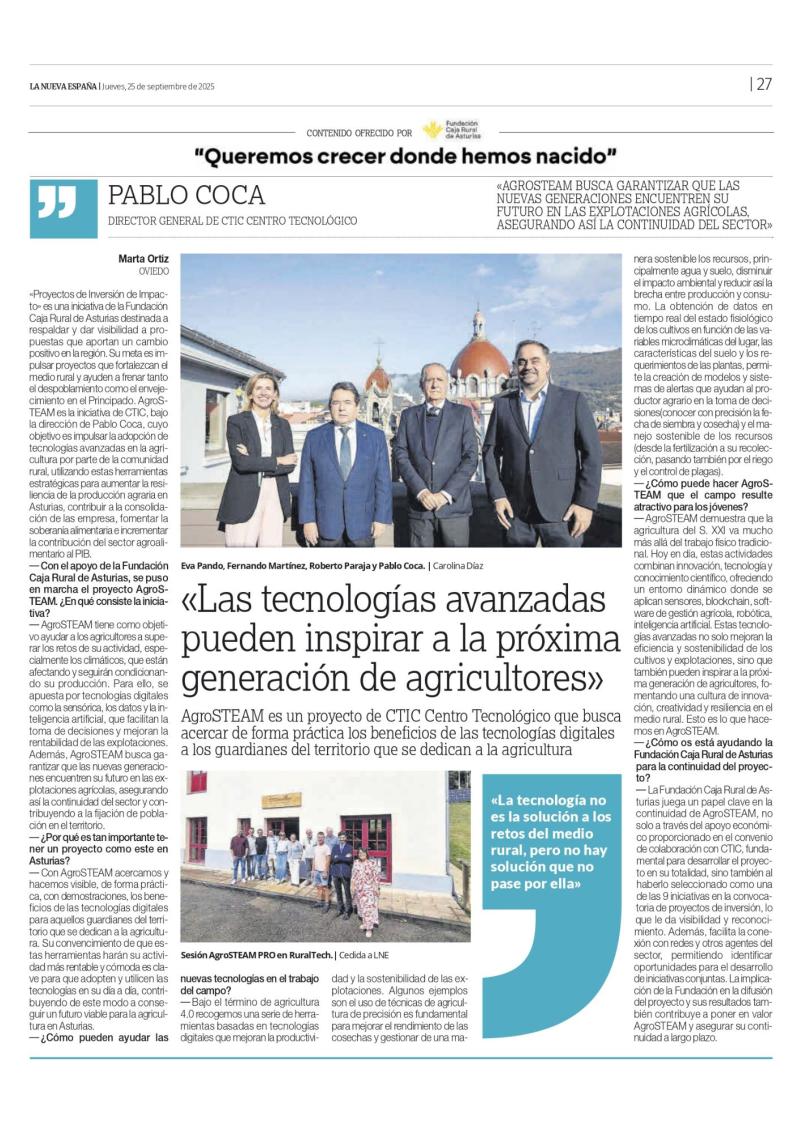 «Las tecnologías avanzadas pueden inspirar a la próxima generación de agricultores»