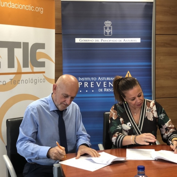 Convenio de colaboración Fundación CTIC Centro Tecnológico y el Instituto Asturiano de Prevención de Riesgos Laborales.